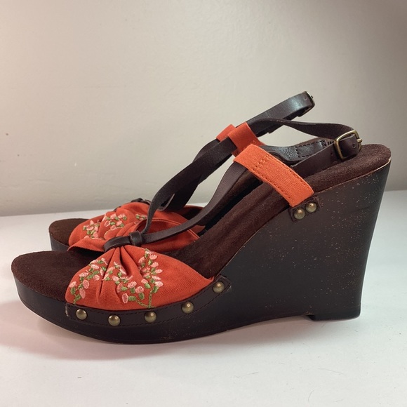 Seychelles Rock the Boat Orange Wedge Sandals - Picture 4 of 9